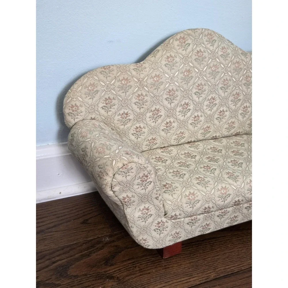 Vintage Victorian Style Upholstered 18in Doll Couch Sofa Furniture Dayton Hudson